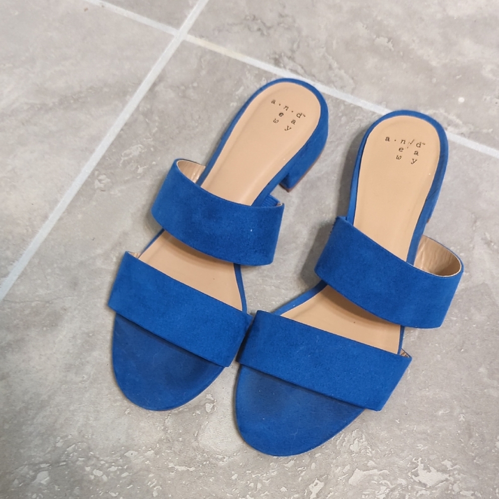 Blue Suede Women's Sandals